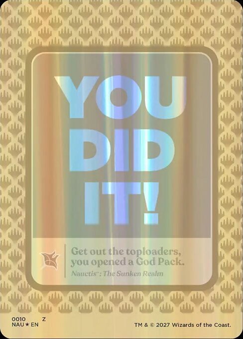 God Pack Celebration Card — Front
